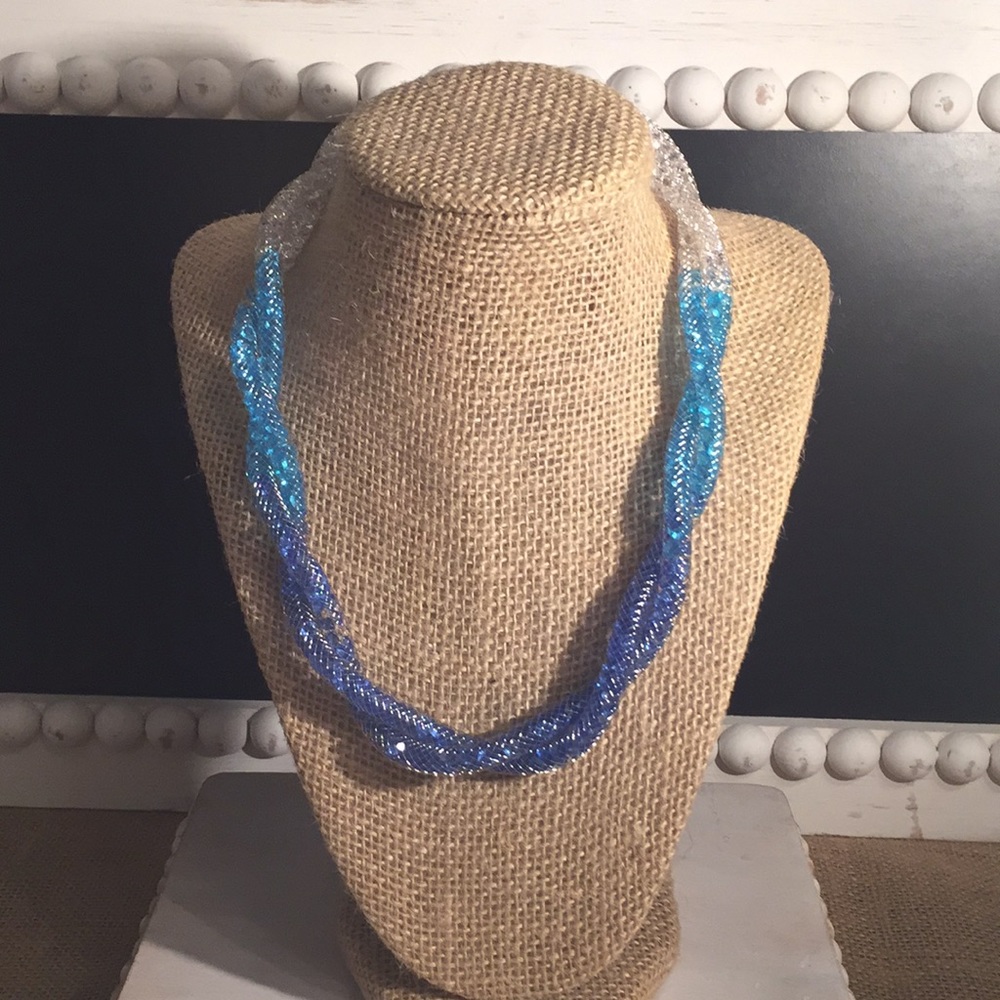 Blue & White Crystal Necklace